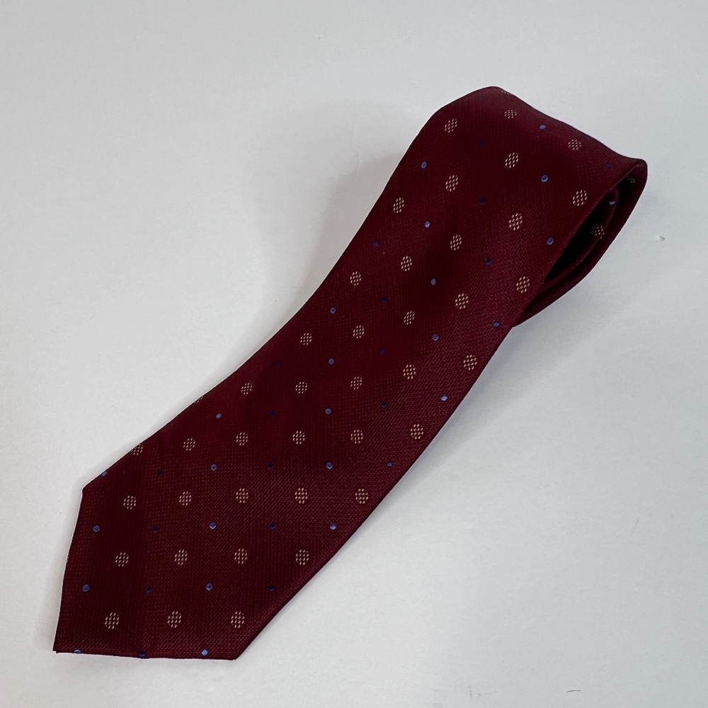 Jones New York Neck Tie Like New Deep Red, Blues Cream